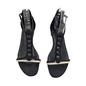 Sergio Rossi black white tuxedo sandals size 38